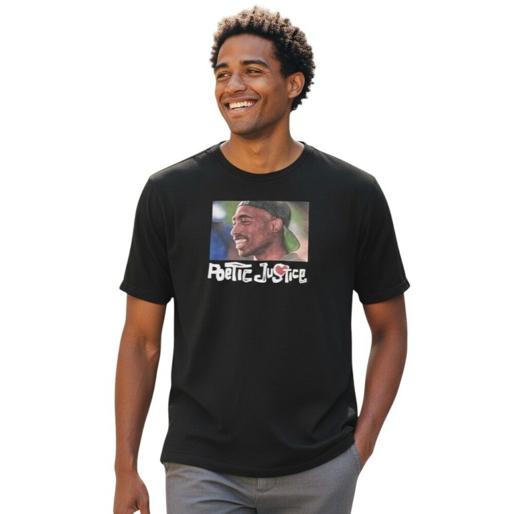 Ripple Junction Tupac Poetic Justice Mens 3X Black Hip Hop Graphic Rap Tee